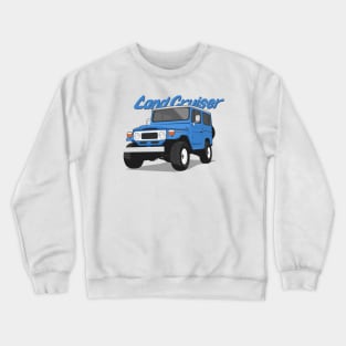 Land cruiser fj40 hardtop off road blue ocean Crewneck Sweatshirt